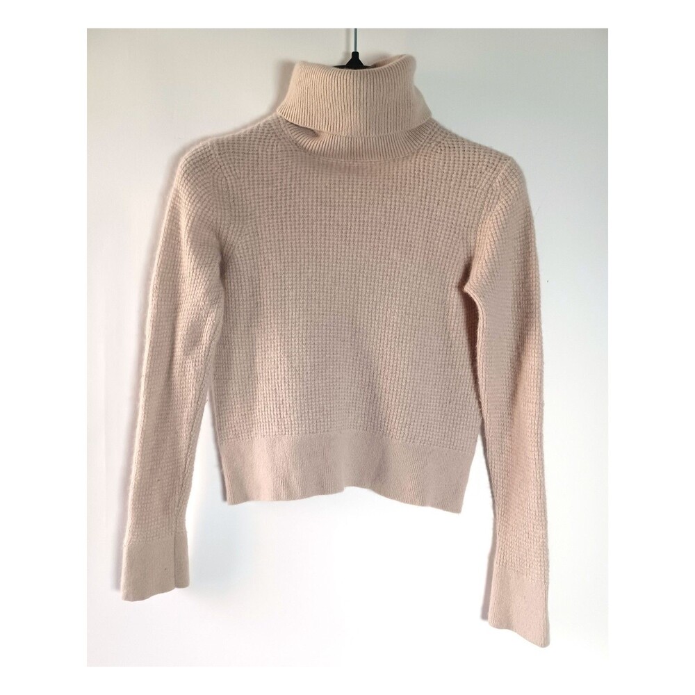 White + Warren Womens Cashmere Turtleneck Pullover Tan Long Sleeve Large Luxury